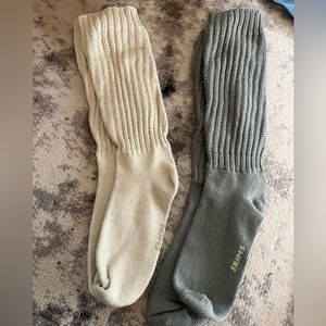 SKIMS Slouchy Socks in colors mineral and bone